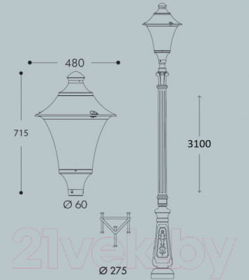 Фонарь уличный Fumagalli Remo R50.202.000.AYE27