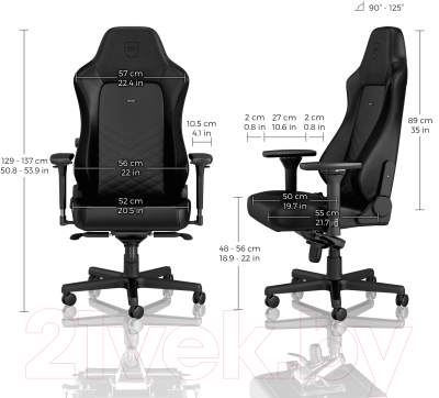 Кресло геймерское Noblechairs Hero PU (кожа/черный)