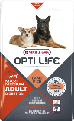 

Корм для собак Opti Life, Adult Digestion Medium & Maxi с ягненком и рисом / 431069