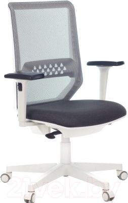 Кресло офисное Бюрократ MC-W611N (сетка темно-серая TW-04/ткань 38-417/пластик белый)