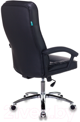 Кресло офисное Бюрократ T-9908AXSN-AB (кожа черный/хром)
