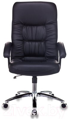 Кресло офисное Бюрократ T-9908AXSN-AB (кожа черный/хром)