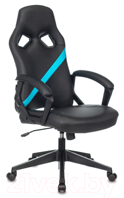 Кресло геймерское Бюрократ Zombie Driver (черный/голубой)