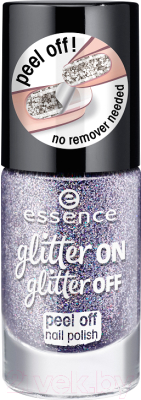 Лак для ногтей Essence Glitter On Glitter Off Peel Off Nail Polish тон 05 (8мл)