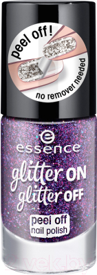 Лак для ногтей Essence Glitter On Glitter Off Peel Off Nail Polish тон 04 (8мл)