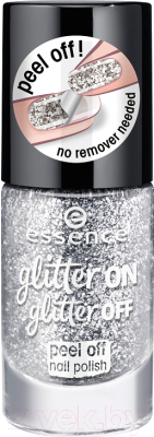 Лак для ногтей Essence Glitter On Glitter Off Peel Off Nail Polish тон 01 (8мл)