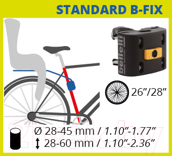 Детское велокресло Bellelli Mr Fox Standard B-Fix / 01FXSB0000XL