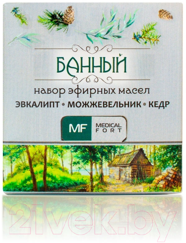 Набор эфирных масел Medicalfort Банный эвкалипт+можжевельник+кедр (3x10мл) — фото 2