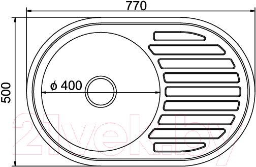 Мойка кухонная Mixline Овал 533708