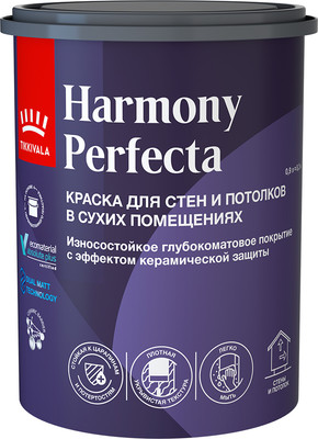 Краска Tikkivala Perfecta Интерьерная База A (900мл, глубокоматовый) - 