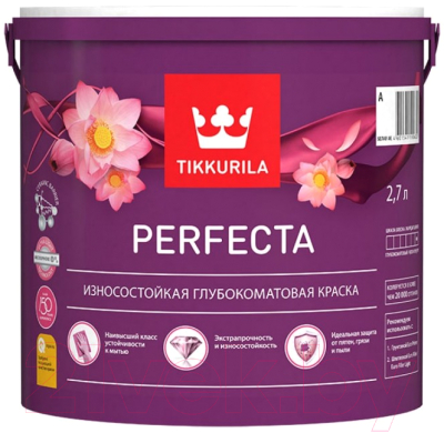 

Краска Tikkurila, Белый, Perfecta Интерьерная База C