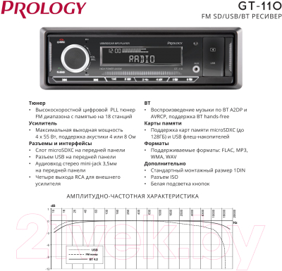 Бездисковая автомагнитола Prology GT-110