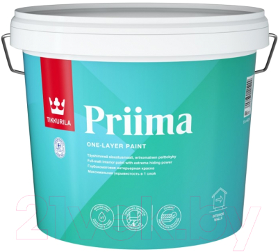 

Краска Tikkurila, Белый, Priima Интерьерная База C