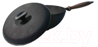 

Вок Ситон, 260x120 с ручкой и чугунной крышкой