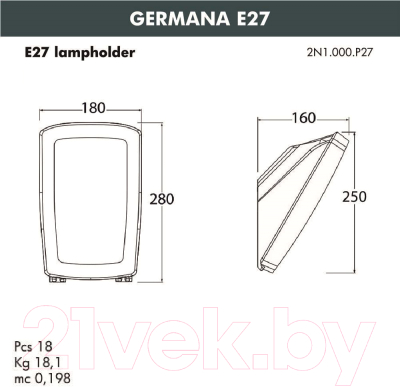 Светильник уличный Fumagalli Germana 2N1.000.000.LYF1R