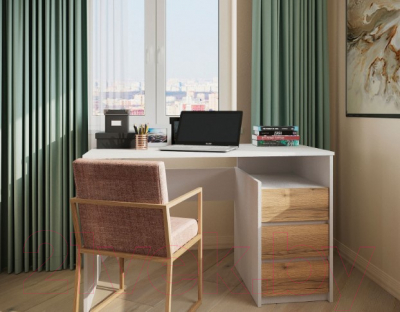 Письменный стол Сокол-Мебель СПм-21 (белый/дуб делано)