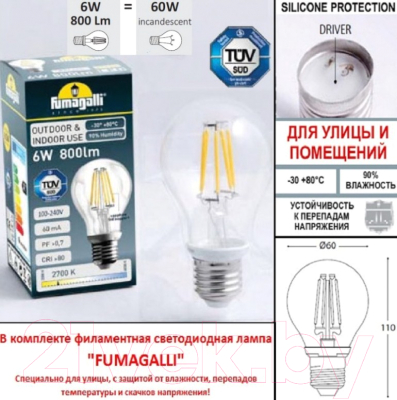 Бра уличное Fumagalli Amelia DR2.571.000.AYF1R