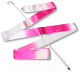 Лента для художественной гимнастики с палочкой Indigo АВ236-16 (56см, белый/розовый) - 