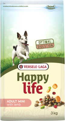 Сухой корм для собак Happy Life Для взрослых собак мелких пород с ягненком / 431041 (3кг)