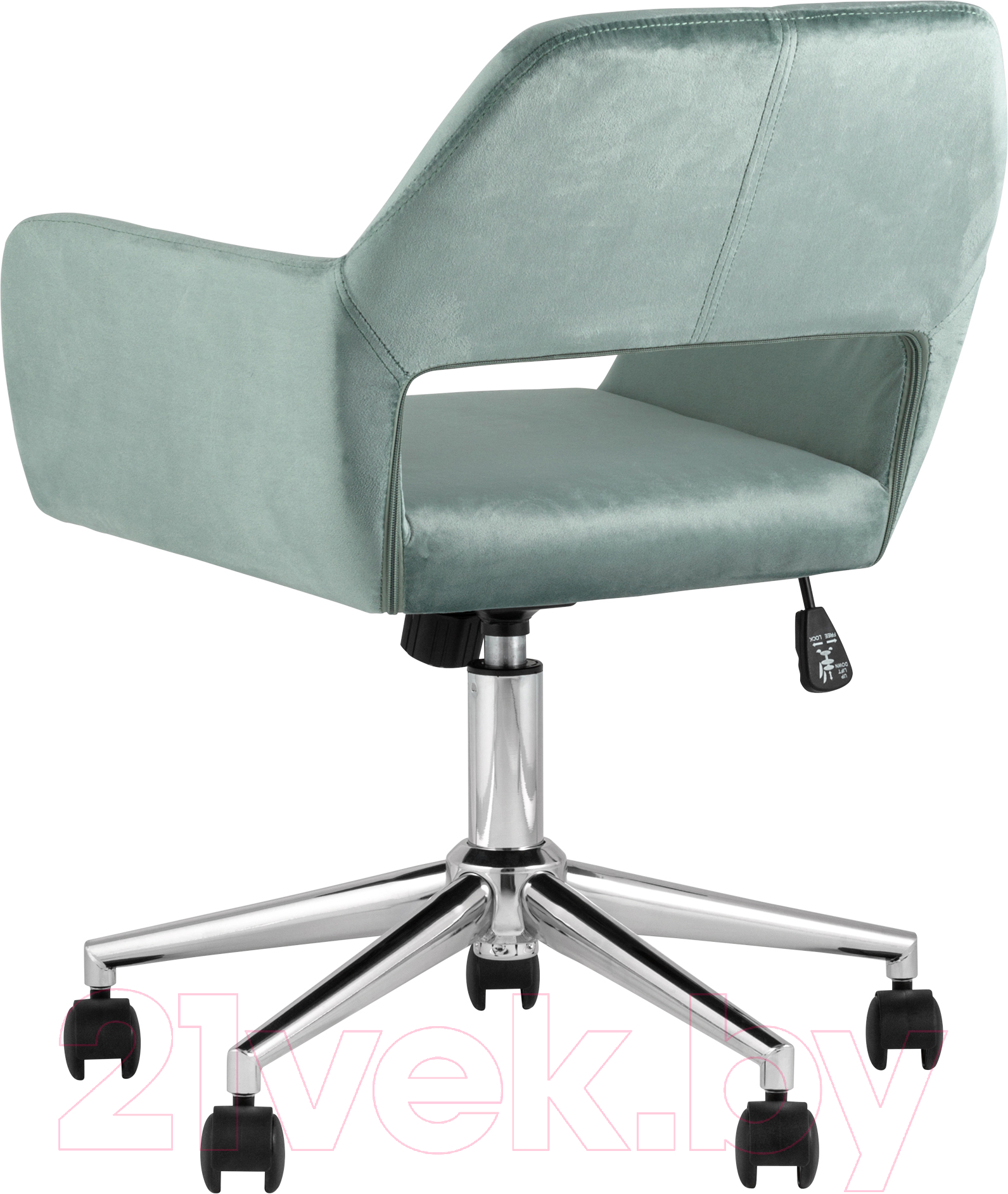 Кресло офисное Stool Group Ross / ROSS CHROME VELVET CACTUS (велюр оливковый)