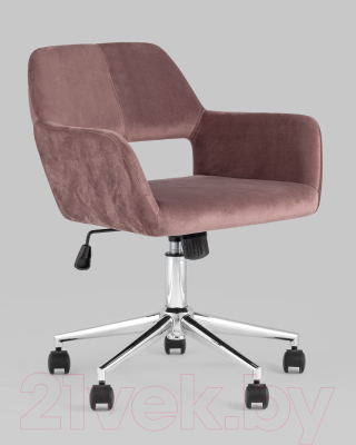 Кресло офисное Stool Group Ross / ROSS CHROME VELVET ROSE (велюр розовый)