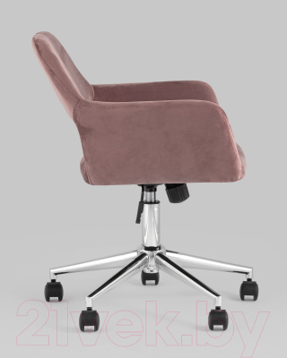 Кресло офисное Stool Group Ross / ROSS CHROME VELVET ROSE (велюр розовый)