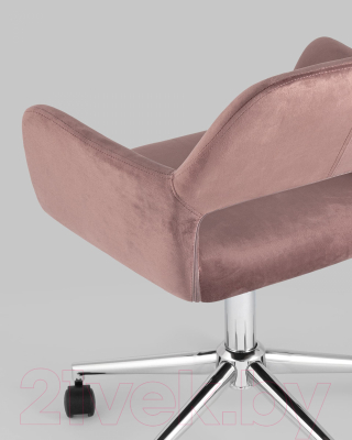 Кресло офисное Stool Group Ross / ROSS CHROME VELVET ROSE (велюр розовый)