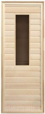 Стеклянная дверь для бани/сауны LK 1900х700 (липа/осина/прямоугольное стекло)