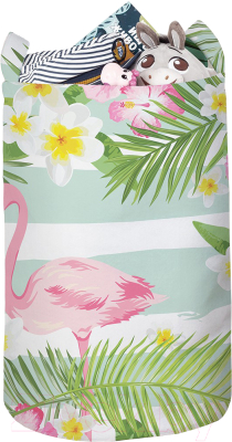 Корзина JoyArty Фламинго с цветами / toba_14665_L