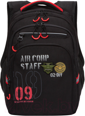 Школьный рюкзак Grizzly RB-050-21/2 (черный/красный)