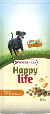 Сухой корм для собак Happy Life Для взрослых собак, говядина / 431104 (15кг)