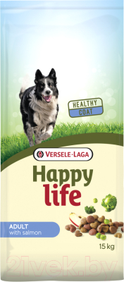 Сухой корм для собак Happy Life Для взрослых собак, лосось / 431088 (15кг)