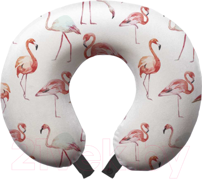 Подушка на шею Ambesonne Будни фламинго / trp-5105