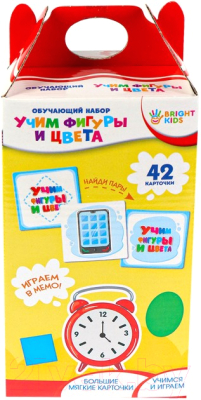 

Развивающие карточки Bright Kids, Обучающий набор. Учим фигуры и цвета / ИН-4958
