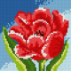 Набор алмазной вышивки Алмазная живопись Красный тюльпан / АЖ-1074 - 