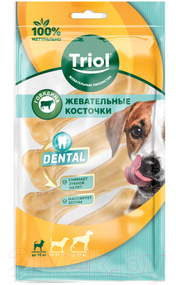 Изображение товара Лакомство для собак Triol Dental Косточки жевательные / 10151071 (80-100г/4шт)