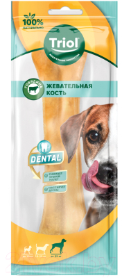 Лакомство для собак Triol Dental Кость жевательная / 10151069 (200-210г/1шт)