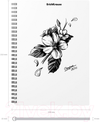 Изображение товара Тетрадь Erich Krause Blossom Black and White / 54118 (80л, клетка)