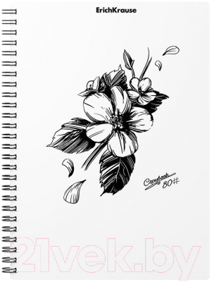Изображение товара Тетрадь Erich Krause Blossom Black and White / 54118 (80л, клетка)