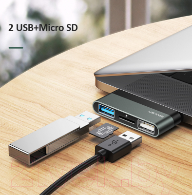 USB-хаб Usams Type-C Mini USB / US-SJ463 (серый)