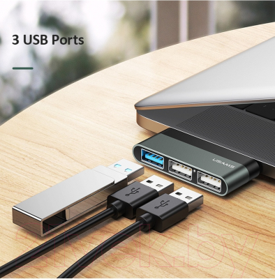 USB-хаб Usams Type-C Mini USB / US-SJ461 (серый)