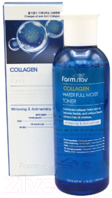 Тонер для лица FarmStay Collagen Water Full Moist Toner  (200мл)