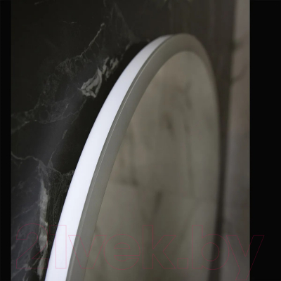 Зеркало Пекам Ring 80x80 / ring-80x80spcl (с подогревом, подсветкой, сенсором на прикосновение и часами)