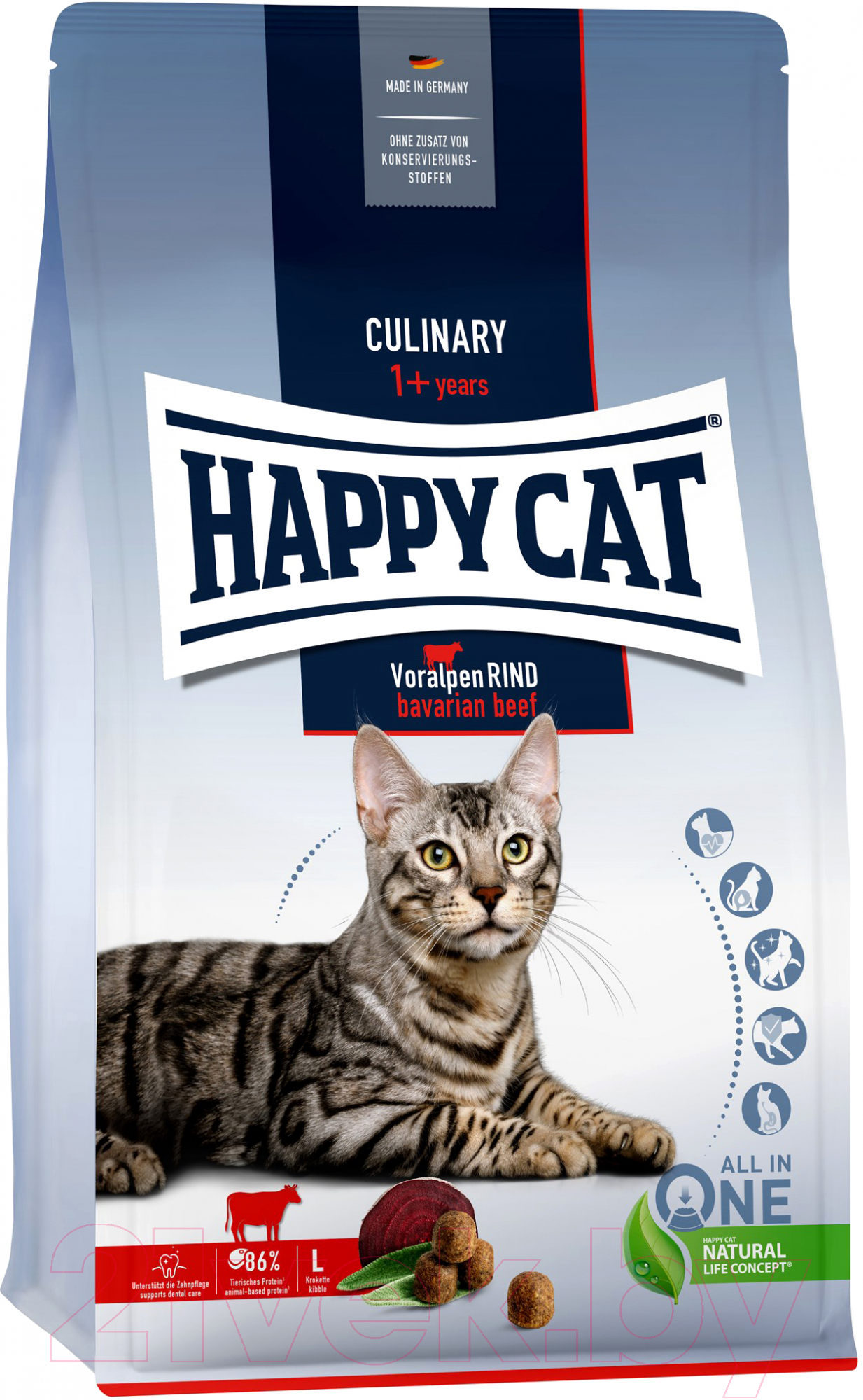 Сухой корм для кошек Happy Cat Culinary 1+ years Voralpen Rind / 70560