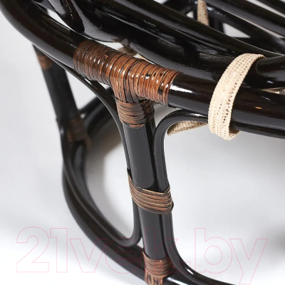 Кресло садовое Tetchair Papasan с подушкой (античный черно-коричневый/ткань старт)