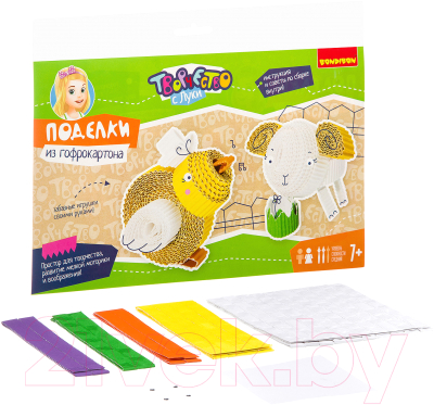 Изображение товара Набор для творчества Bondibon Поделки из гофрокартона. Цыпленок и овечка / ВВ3050