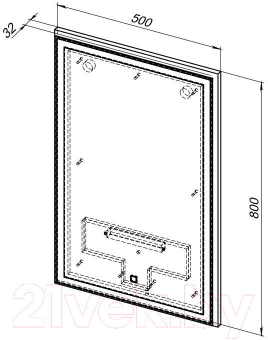 Зеркало Aquanet Nova Lite 50 / 274679 (белый глянец)