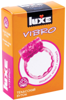 Виброкольцо LUXE Vibro Техасский бутон / 141043 (+ презерватив ) - 