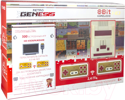 Игровая приставка Retro Genesis 8 Bit HD Wireless + 300 игр / ConSkDn77