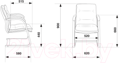 Кресло офисное Бюрократ T-9927WALNUT-AV (слоновая кость/дерево)